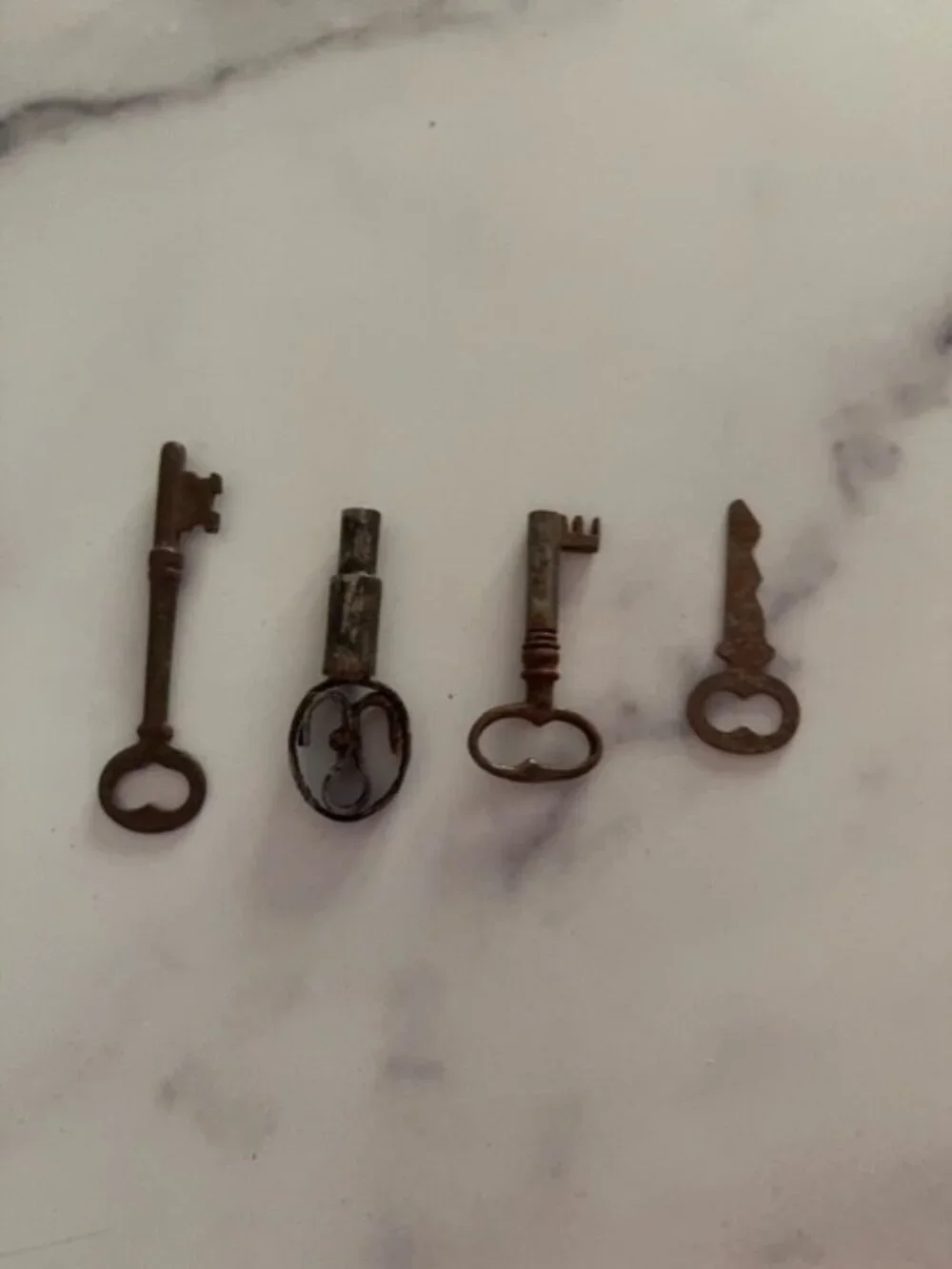 Set of Antique Victorian Era Keys - 4 Different Shapes and Sizes